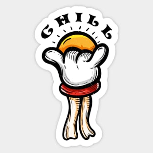 Chill shaka sign and sun Sticker